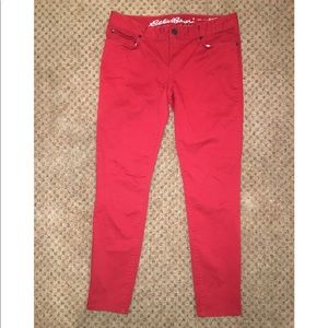 Red Eddie Bauer skinny jeans